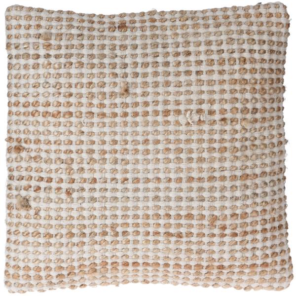 Kissen aus Baumwolle & Jute geflochten - Natürlicher Ethno-Stil Dekokissen - 45x45cm braun/beige - Für Sofa Lounge Bett Sessel Schaukelstühle