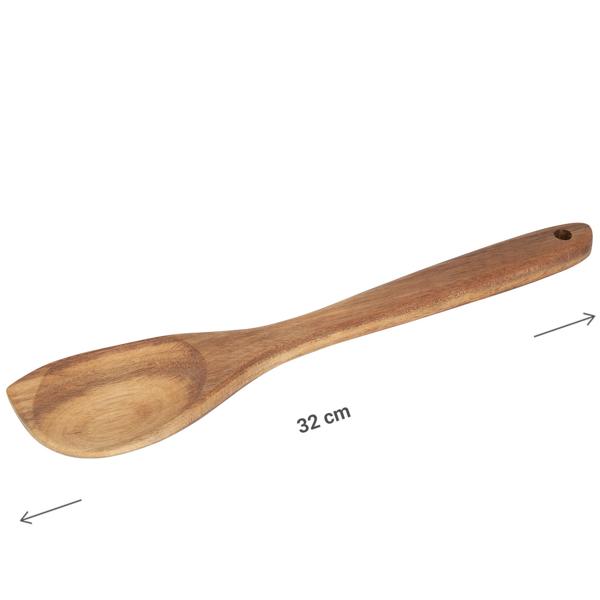 Akazienholz Schöpflöffel & Servierlöffel - Vielseitig einsetzbar, robust, langlebig - 32cm, natürliche Maserung, rötlich-braun - Nachhaltig & antibakteriell