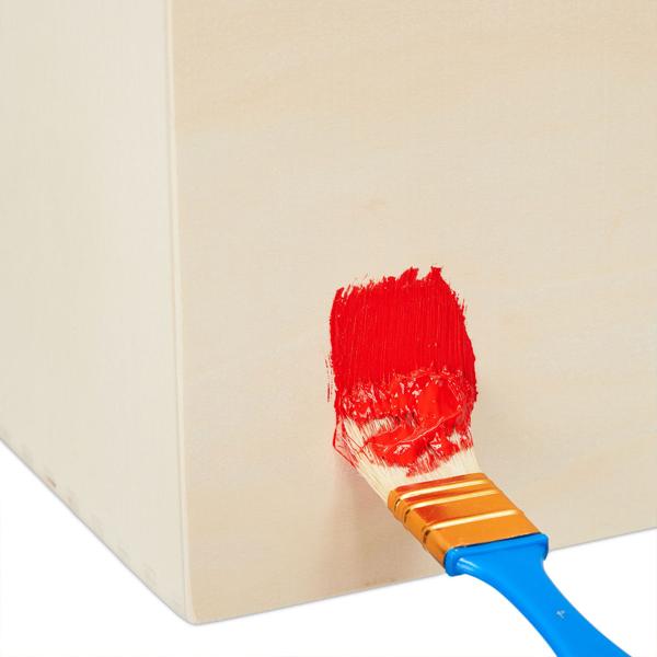 Schubladenbox Holz mit 6 Fächern - Kreativ gestalten & bemalen - Ordnungsbox für Kleinutensilien in Bastelecke, Werkstatt, Büro - H 28 x B 40 x T 20 cm