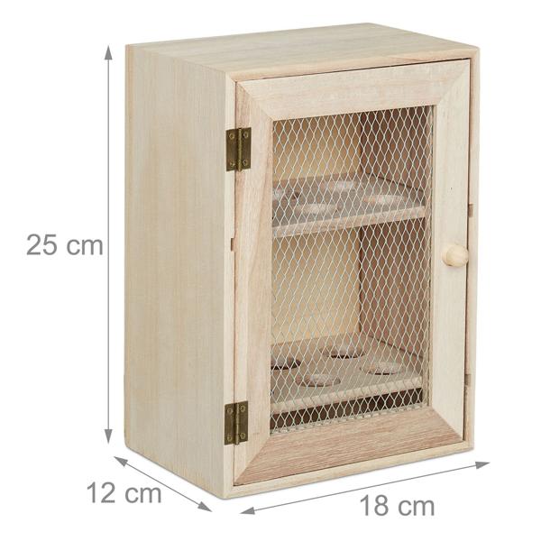 Eierschrank Holz Landhausstil - Dekorative Aufbewahrung mit 12 Mulden für Eier - Hinstellen in der Küche - 25x18x12cm MDF