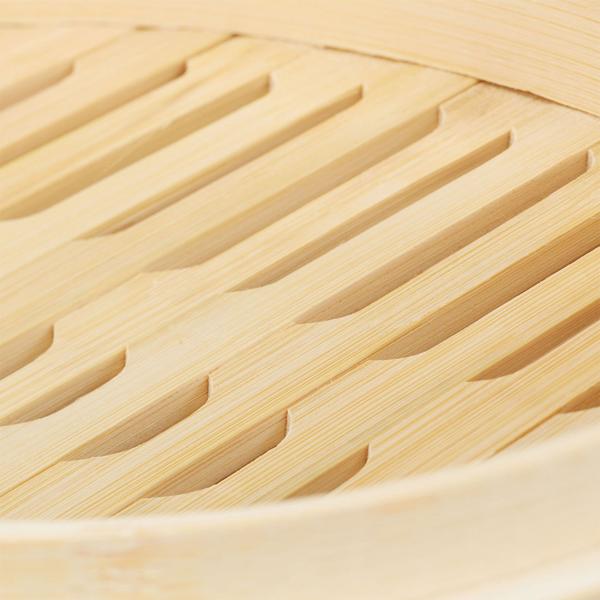 Bambusdampfkorb - 2-lagiger Dampfgarer für gesunde Küche - Schonendes Kochen von Reis, Gemüse, Dumplings, Lachs & Frühlingsrollen - Ø 24 cm