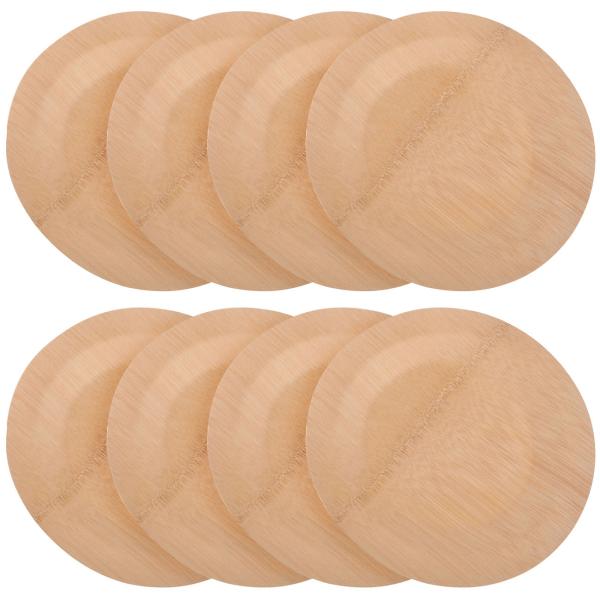 Bambus Einwegteller 8er-Set - Rund & flach, Ø 18 cm - Biologisch abbaubar, umweltschonend, ideal für Party, Picknick & Catering