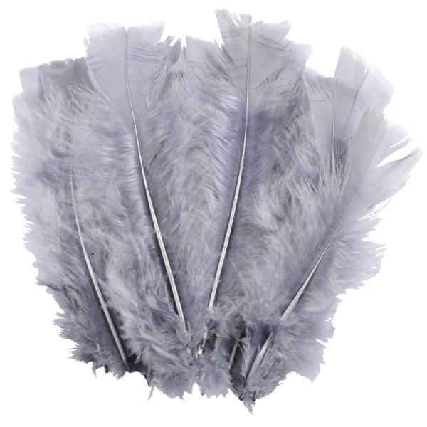 Dekofedern 5er-Set - Flauschige Naturfedern zum Basteln & Dekorieren von Geschenken, Festen, Schmuck - 5 Farben je 35 Stück - 17 cm lang