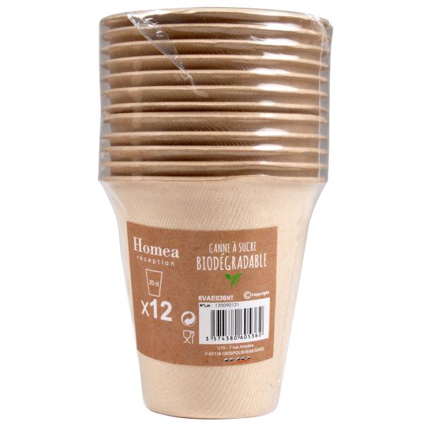 Trinkbecher aus Zuckerrohr 24er Set - Kompostierbarer Einmalbecher für Heiss- & Kaltgetränke - Biologisch Abbaubar Plastikfrei 0,2L