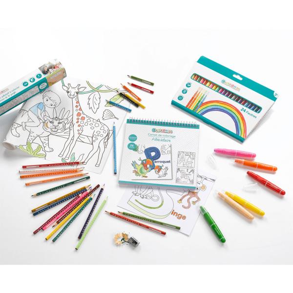 Malbuch für Kinder mit Tiermotiven - Ringbuch, 24 Seiten, 21x21cm - Ausmalbuch für Reisen & Zuhause - Fördert Fantasie & Konzentration