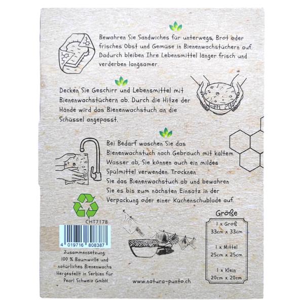 Bienenwachstücher 3er Set rund - gelbes Blumen-Design - Wiederverwendbar & Langlebig - Umweltfreundliche Frischhaltefolien-Alternative