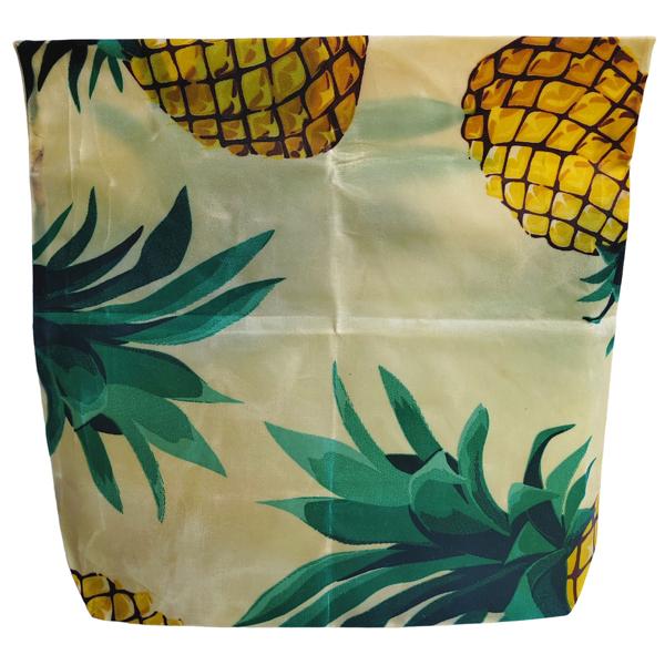Premium 3er Bienenwachsbeutel Ananas Design - Nachhaltige Lebensmittelaufbewahrung - Wiederverwendbar, Antibakteriell, 3 Grössen - Gelb-Natur