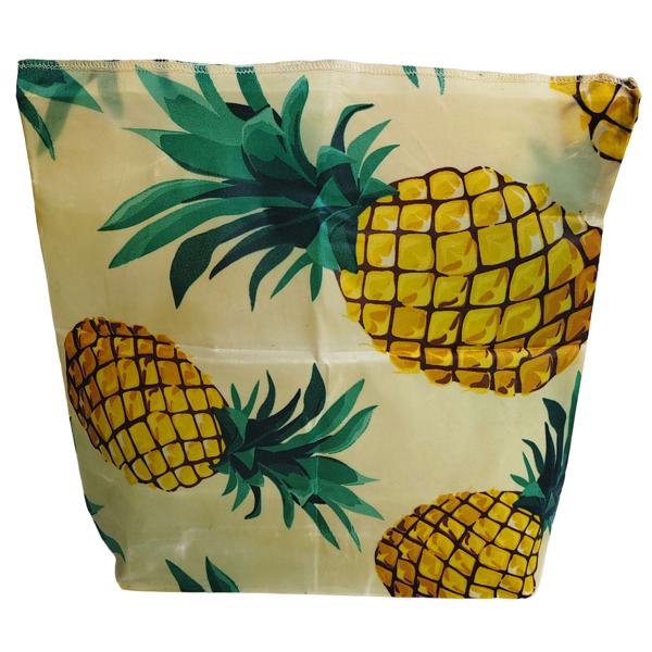 Premium 3er Bienenwachsbeutel Ananas Design - Nachhaltige Lebensmittelaufbewahrung - Wiederverwendbar, Antibakteriell, 3 Grössen - Gelb-Natur