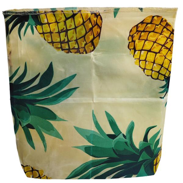 Premium 3er Bienenwachsbeutel Ananas Design - Nachhaltige Lebensmittelaufbewahrung - Wiederverwendbar, Antibakteriell, 3 Grössen - Gelb-Natur