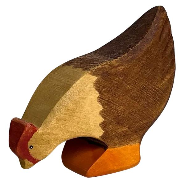 Holztier Huhn Handgefertigt - Nachhaltiges Holzspielzeug mit Bio-Ölen für Kinder - 7x5x2 cm - Fördert Fantasie & Intelligenz - Geschenkidee