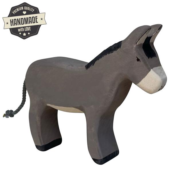 Weihnachtskrippe Tier-Set - Holzfiguren Handgefertigt - 3 Schafe, Ochse, Esel - Nachhaltig, Bio-Öl, Sichere Materialien - Für Krippenszene, Kinder