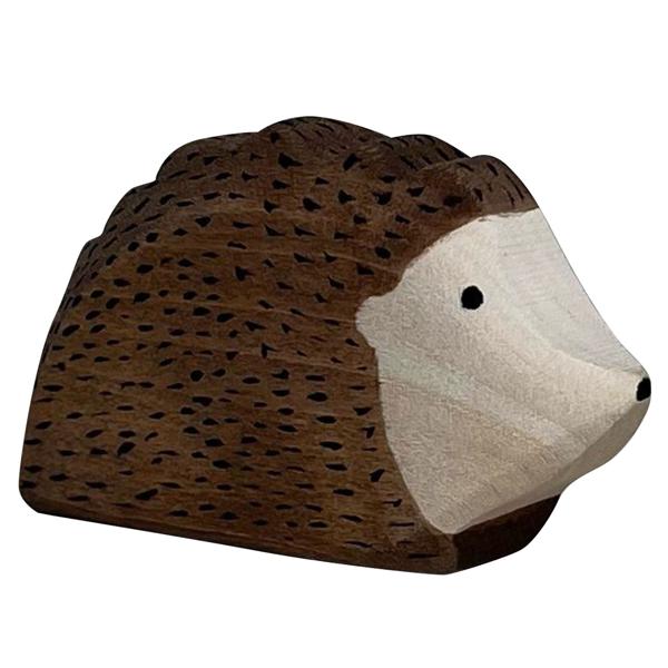 Holztier Igel handgefertigt aus Linde - Nachhaltig mit Bio-Ölen poliert für fantasievolles Spiel - Ideales Geschenk für Kinder ab 3 Jahren - 7x4x2cm