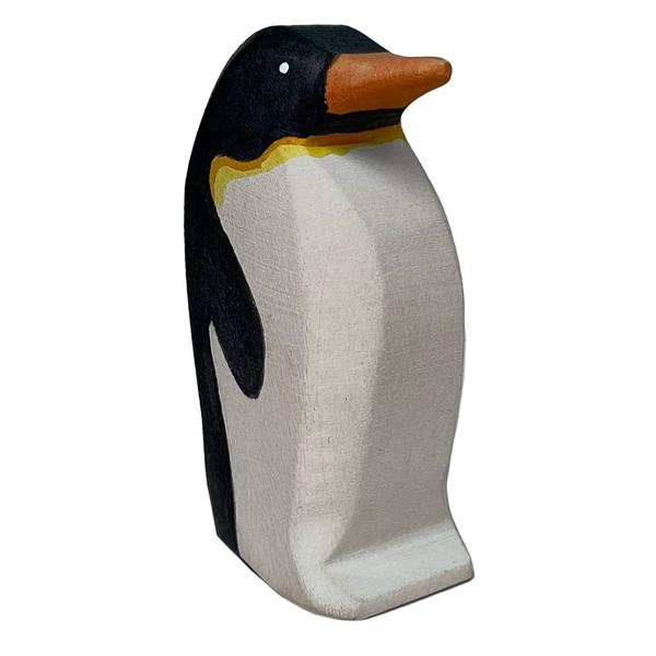 Holztier Pinguin handgefertigt – Nachhaltige Holzfigur für Kinder – 8x4x3 cm - Bio-Öl & wasserbasierte Farben – Geschenk für Geburtstag/Weihnachten