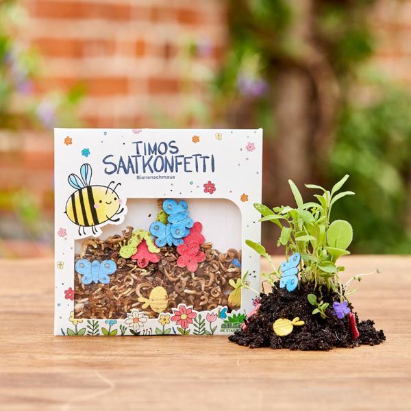 Buntes Saatgutkonfetti zum Einpflanzen - Bunter Gartenspass für Kinder & Familien - Ungiftiges Wildblumensaatgut & Saatpapierformen - Ökologisch abbaubar