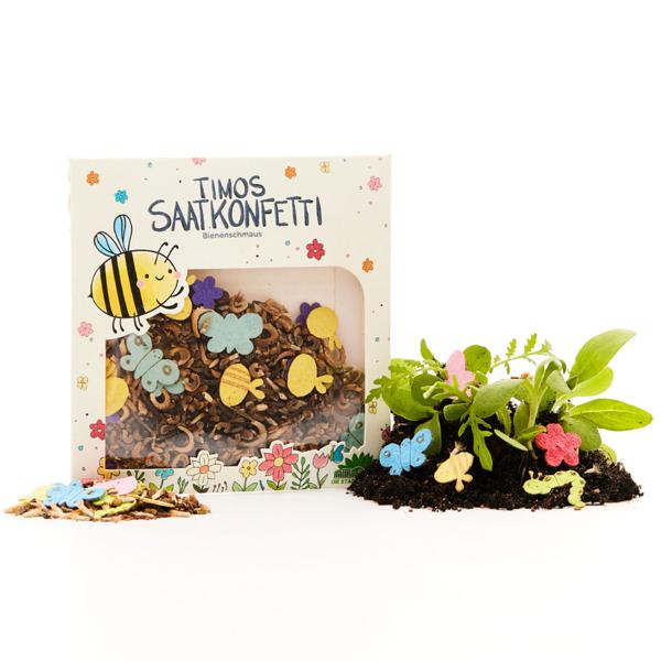 Buntes Saatgutkonfetti zum Einpflanzen - Bunter Gartenspass für Kinder & Familien - Ungiftiges Wildblumensaatgut & Saatpapierformen - Ökologisch abbaubar