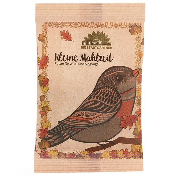 Vogelfutter "Kleine Mahlzeit für Vögel" - Festschmaus für gefiederte Freunde in Tütchen - 25g Inhalt - Mit Getreide, Saaten & Erdnüssen