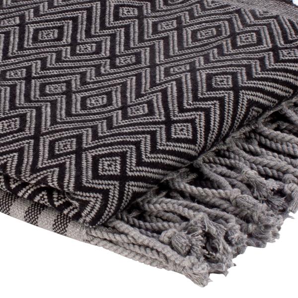 Hamamtuch 2er-Set - Kuschelweich & hautfreundlich aus 100% reiner Baumwolle - Handmade, schwarz/weiss, 190x90cm - Waschbar bei 40°