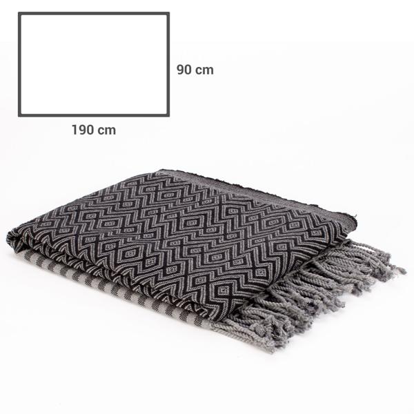 Hamamtuch 2er-Set - Kuschelweich & hautfreundlich aus 100% reiner Baumwolle - Handmade, schwarz/weiss, 190x90cm - Waschbar bei 40°