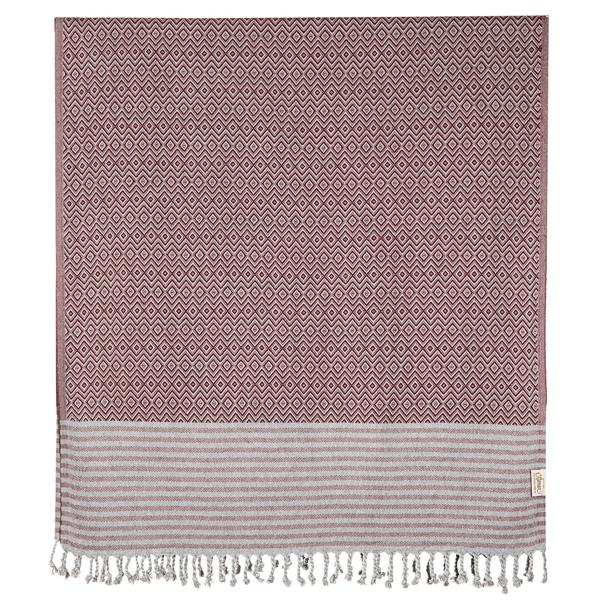 2er-Set Hamamtuch - Handgefertigt, kuschelweich & hautfreundlich, für Wellness, Hamam, Strand - 100% Baumwolle, bordeaux, 190x90cm, waschbar 40°