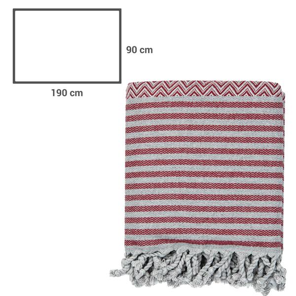 2er-Set Hamamtuch - Handgefertigt, kuschelweich & hautfreundlich, für Wellness, Hamam, Strand - 100% Baumwolle, bordeaux, 190x90cm, waschbar 40°