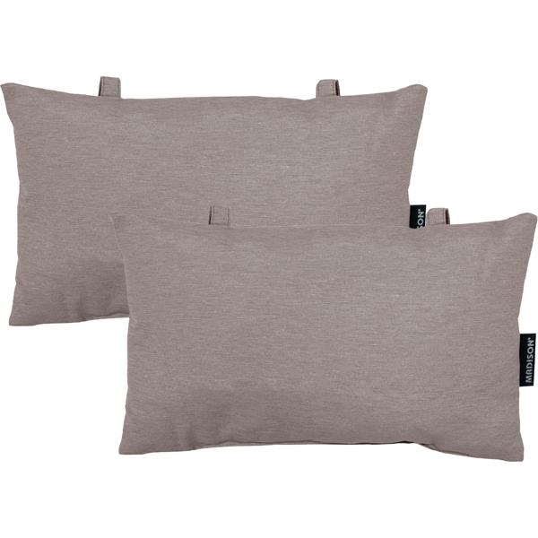 2er-Set Universelles Kopfkissen für Garten- und Liegestühle, ca. 24 x 40 cm, taupe, für höchsten Komfort & Entspannung, stilvoll & langlebig