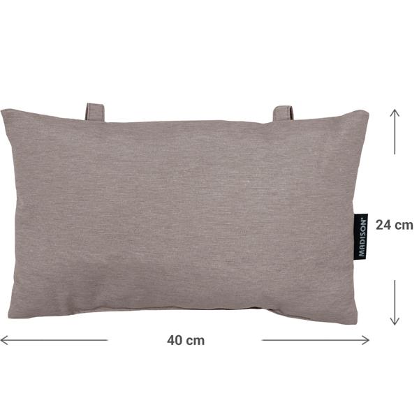 2er-Set Universelles Kopfkissen für Garten- und Liegestühle, ca. 24 x 40 cm, taupe, für höchsten Komfort & Entspannung, stilvoll & langlebig
