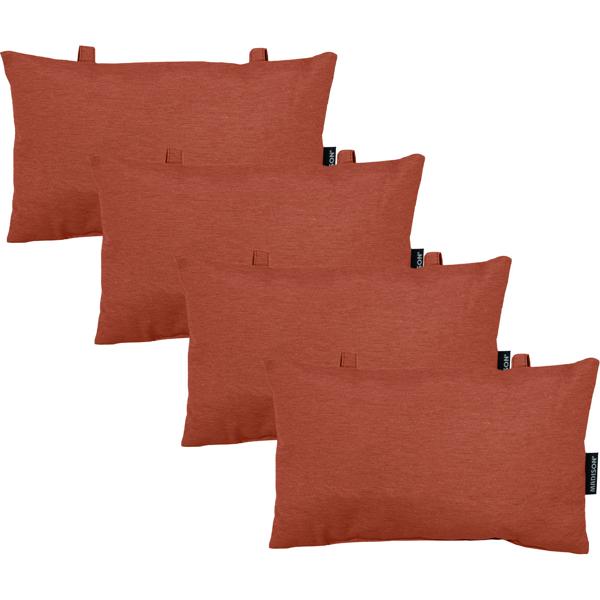 4er-Set Universelles Kopfkissen für Garten- und Liegestühle, ca. 24 x 40 cm, terra, für höchsten Komfort & Entspannung, stilvoll & langlebig