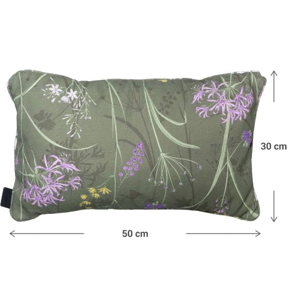 4er-Set Bequemes Deko-Kissen Outdoor, Blumenmuster grün, 30 x 50 x 10 cm, wetterfest, wasserabweisend & stilvoll für Garten, Terrasse & Balkon