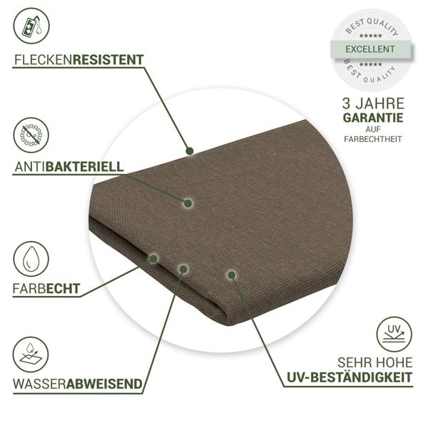 Moderne Tischdecke für den Innen- und Aussenbereich, taupe, 180 x 140 cm: Wetterfest, pflegeleicht & stilvoll, für Garten, Terrasse & Esszimmer