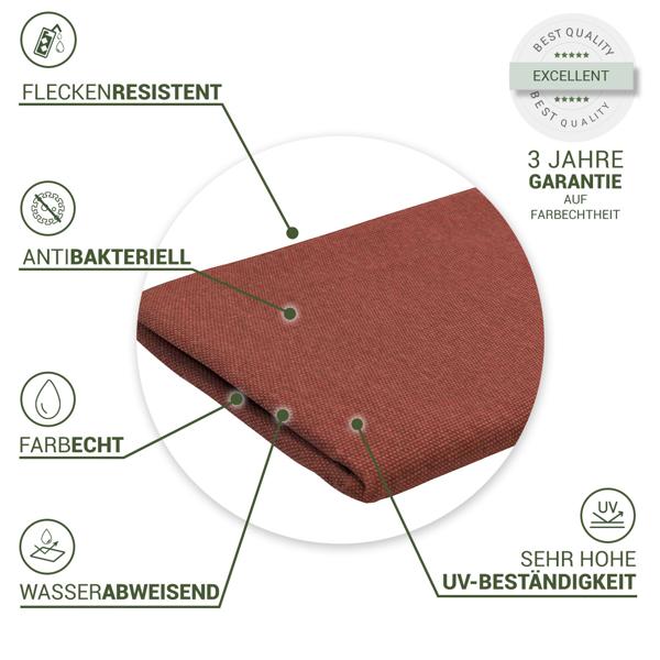 Moderne Tischdecke für den Innen- und Aussenbereich, terracotta, 180 x 140 cm: Wetterfest, pflegeleicht & stilvoll, für Garten, Terrasse & Esszimmer