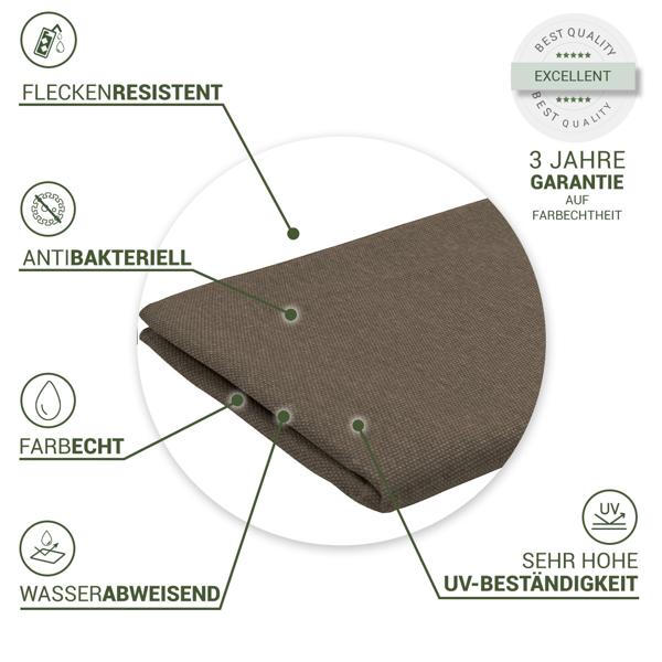 Moderne Tischdecke für den Innen- und Aussenbereich, taupe, 250 x 140 cm: Wetterfest, pflegeleicht & stilvoll, für Garten, Terrasse & Esszimmer
