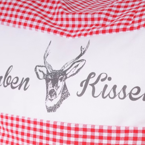 Zirbenkissen Vichy Rot 26x19 cm, gefüllt mit 220g Natur Zirbenspäne, 100% Bio-Baumwolle Bezug, Aromatherapie Schlafkissen aus Deutschland