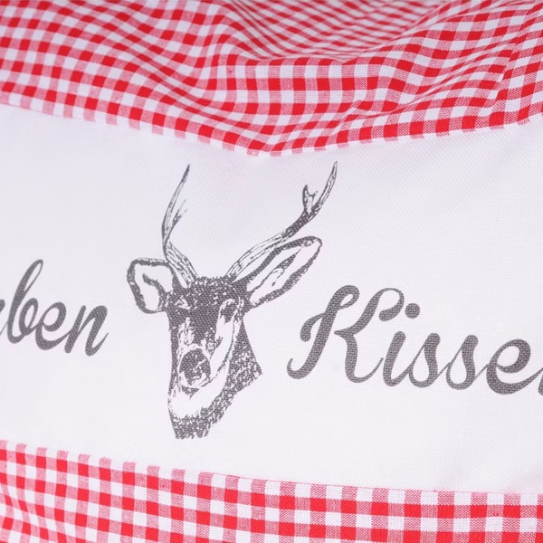 Zirbenkissen Vichy Rot 30x30 cm, gefüllt mit 350g Natur Zirbenspäne, 100% Bio-Baumwolle Bezug, Aromatherapie Schlafkissen aus Deutschland