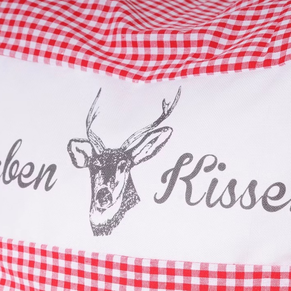 2er-Set Zirbenkissen Vichy Rot 40x40 cm, gefüllt mit 450g Natur Zirbenspäne, 100% Bio-Baumwolle Bezug, Aromatherapie Schlafkissen aus Deutschland