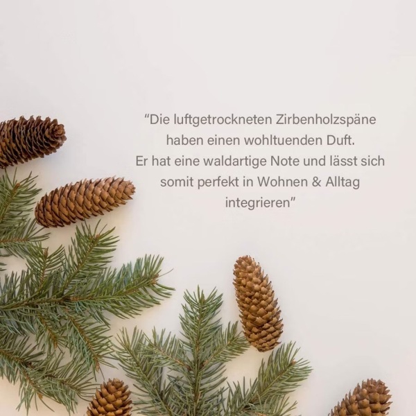 Bio-Zirbenkissen Träum süss 30x20cm, natürliches Duftkissen - Zirbenspäne-Kissen zur Entspannung, wohltuend und beruhigend - Kissenbezug Bio-Baumwolle