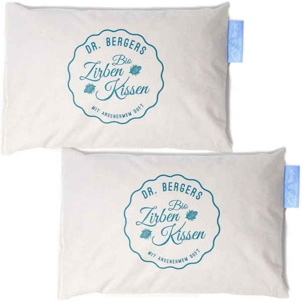 2er-Set Bio-Zirbenkissen Träum süss 30x20cm, Duftkissen - Zirbenspäne-Kissen zur Entspannung, wohltuend & beruhigend - Kissenbezug Bio-Baumwolle