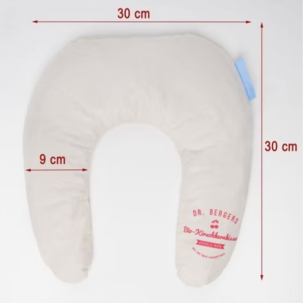 Bequemes Bio-Kirschkern-Nackenkissen - Natürliches Wärme- & Kältekissen für Nacken & Schulter - Sanfter Kissenbezug aus Bio-Baumwolle