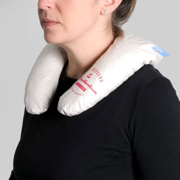 Bequemes Bio-Kirschkern-Nackenkissen - Natürliches Wärme- & Kältekissen für Nacken & Schulter - Sanfter Kissenbezug aus Bio-Baumwolle