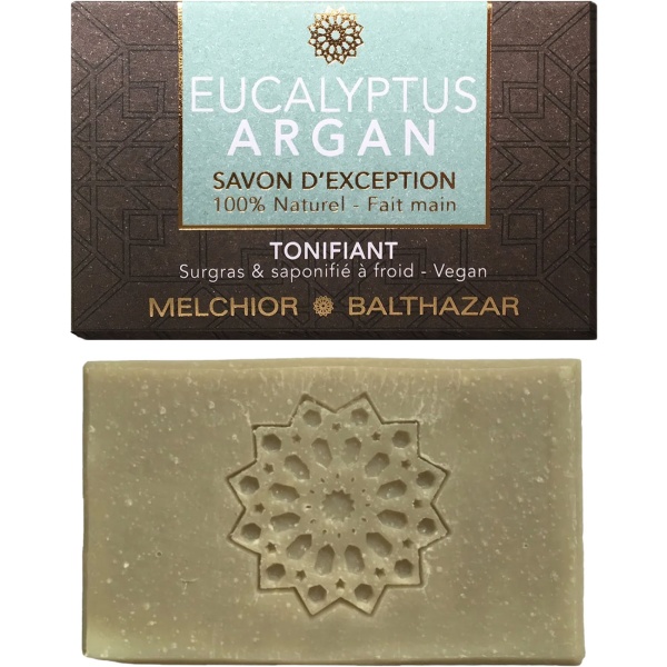 Eucalyptus Naturseife, Bio Seife mit Arganöl: Handgemacht & Kaltverseift - Vegan Naturkosmetik für Gesicht & Körper, für straffende Pflege