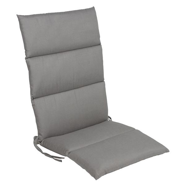 Hochlehner-Auflage Rollstepp Grau - Optimaler Sitzkomfort & edler Look für Gartenstühle - 123x50x6 cm - 55% Baumwolle 45% Polyester