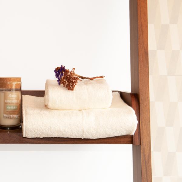 Le Betulle Handtuch-Set Naturfasern elfenbein - 70% Birkenholz & Lärchenholz 30% Baumwolle - Patentiert, 2 OEKO-TEX-Zertifikate, 60x100/40x60cm, 500gr/m2