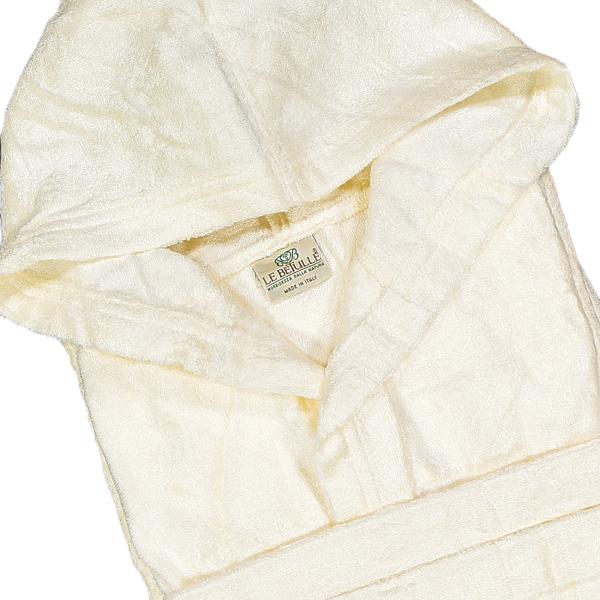 Bademantel Le Betulle XXL unisex - 70% Birken-/Lärchenholz & 30% Baumwolle - Elfenbein - OEKO-TEX zertifiziert - Patentiert - 500g/m²