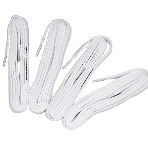 2 Paar Robuste Schuhbändel - Flache Schnürsenkel Weiss 90 cm aus 100% Polyester - Langlebig & Stabil für Sportschuhe, Halbschuhe & Sneaker - Sicherer Halt