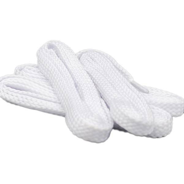 2 Paar Robuste Schuhbändel - Flache Schnürsenkel Weiss 90 cm aus 100% Polyester - Langlebig & Stabil für Sportschuhe, Halbschuhe & Sneaker - Sicherer Halt