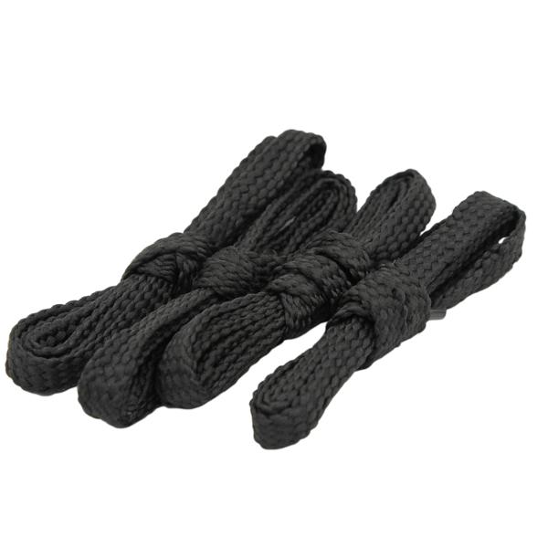 2 Paar robuste Schuhbändel - Flache Schnürsenkel schwarz 120 cm - 100% Polyester langlebig reissfest - Sportschuhe, Sneaker, Halbschuhe & Laufschuhe