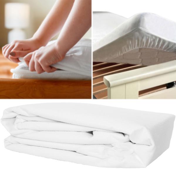Anti-Milben Matratzenschoner Fleece weiss 160x200cm - Wasserdicht, hygienisch, waschbar - Optimal für Allergiker bis 30cm Matratzenhöhe