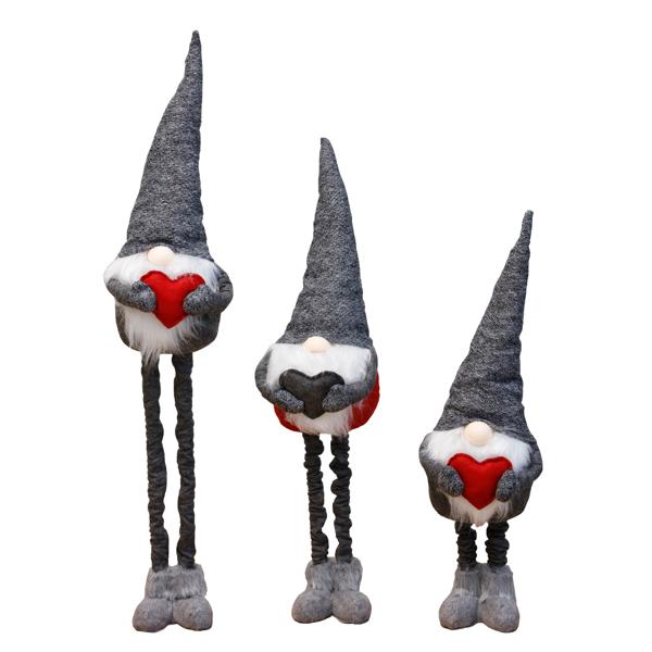 Weihnachtswichtel mit ausziehbaren Beinen - Stimmungsvolle Weihnachtsdeko für Ihr Zuhause - 100% Polyester, Höhe 60-87 cm, Nikolaus & Wichtelgeschenk