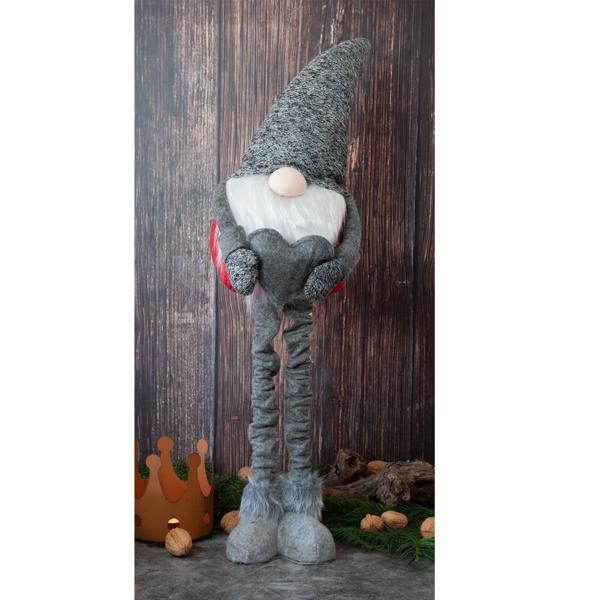 Weihnachtswichtel mit ausziehbaren Beinen - Stimmungsvolle Weihnachtsdeko für Ihr Zuhause - 100% Polyester, Höhe 60-87 cm, Nikolaus & Wichtelgeschenk