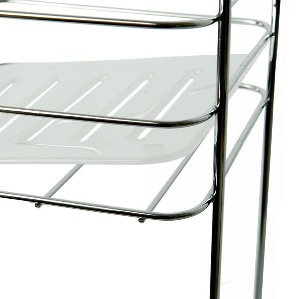 Badezimmer-Regal aus verchromtem Metall - Modernes Design mit 2 Ablagefächern für Bad & Küche - Vielseitiger Stauraum 16x40x16cm
