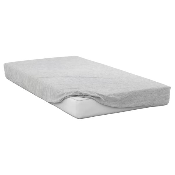 Premium Jersey Melange Fixleintuch, 100% Baumwolle, silber, 90-100 x 200 + 30 cm